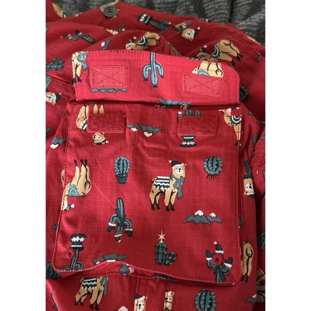 Duluth Trading Co Red Llama Cactus Heirloom Gardening Bib Overalls Small 29 - Picture 10 of 15